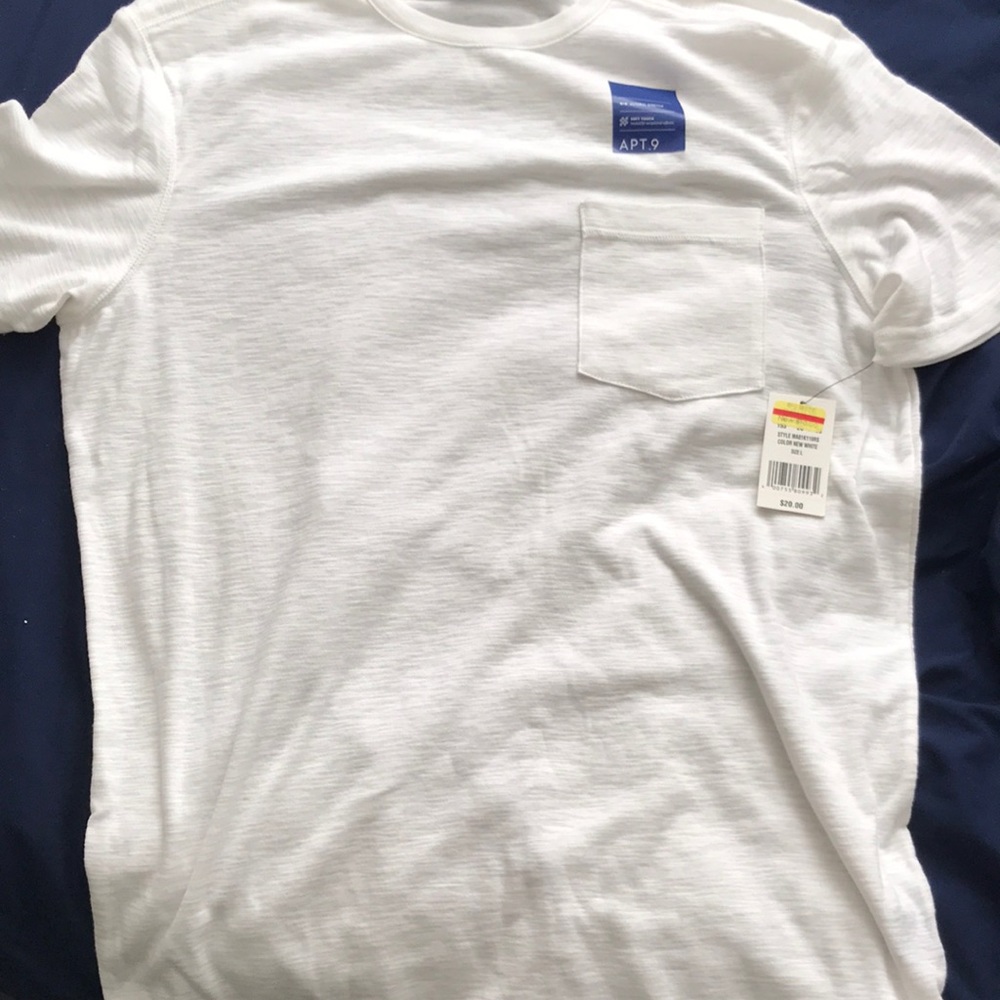 Plain white tee with a pocket